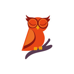 owl fairytale character isolated icon