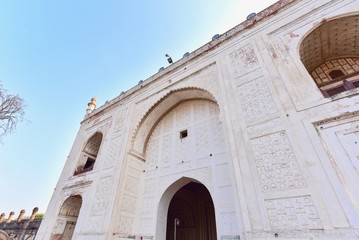 Fototapeta na wymiar White Building of Bibi Ka Maqbara in Aurangabad, India