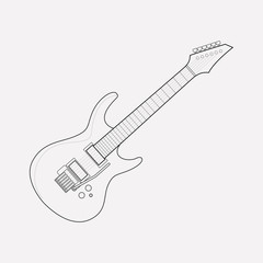 Obraz na płótnie Canvas Electro guitar icon line element. Vector illustration of electro guitar icon line isolated on clean background for your web mobile app logo design.