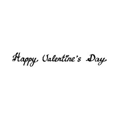 Lettering hand drawn text Happy Valentine's Day. Vector calligraphy illustration isolated on white background. Phrase for banners, badges, postcard, t-shirt, prints, posters. EPS10