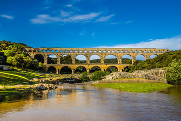 Roman Aqueduct Pont du Gard - Nimes, France