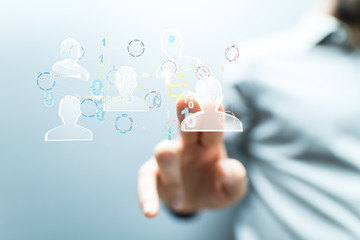 Network team. Social network. 3d illustration