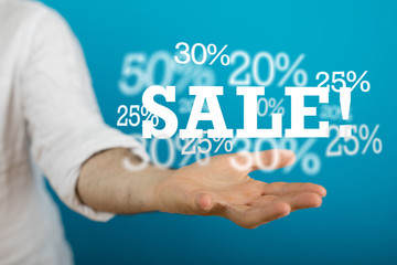 concept sale digital in hand