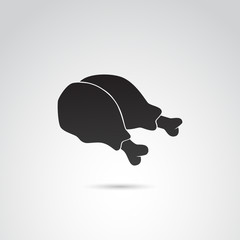 Chicken leg vector icon.