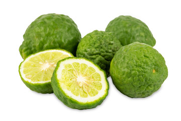 Kaffir lime isolated on white background