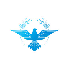 Dove Of Peace. Illustration of flying Dove holding an olive branch symbolizing peace on earth.