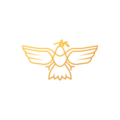 Dove logo icon Vector. Abstract Flying dove logo elegant silhouette design vector Line art style.