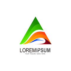 Triangle logo with design abstract, Mountain