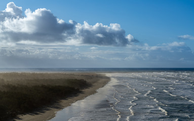 Clouds, Waves and Fog Looking North Towards The Jetty At Cape Disappointment