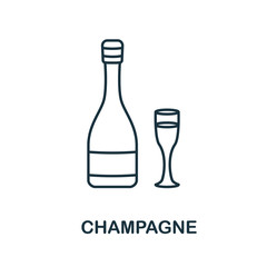 Champagne icon from party collection. Simple line element Champagne symbol for templates, web design and infographics