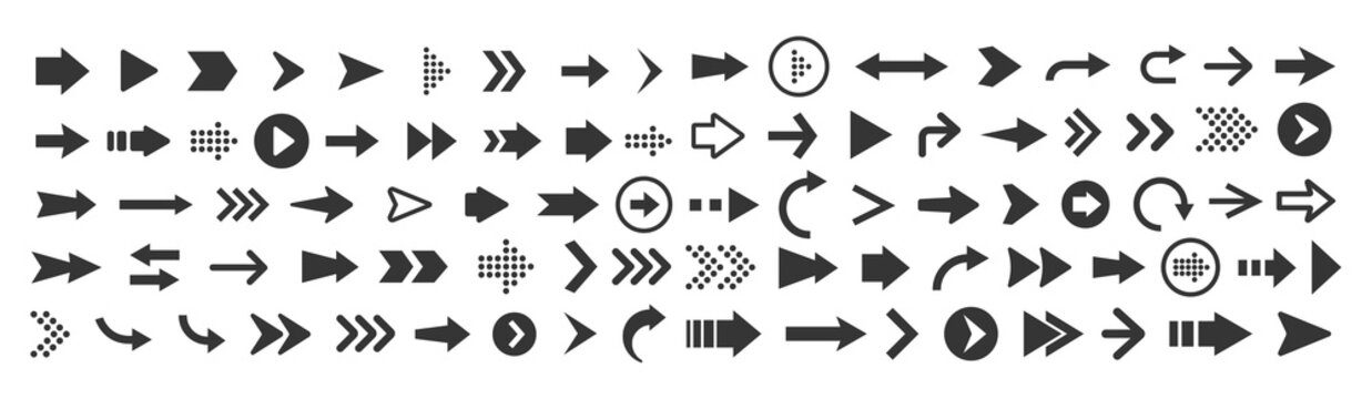 Vector illustration of arrow icons set