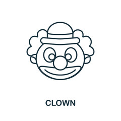 Clown icon from party collection. Simple line element Clown symbol for templates, web design and infographics