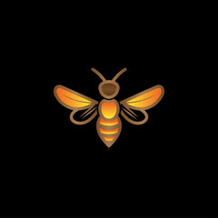 Creative bumble wasp bee logo vector