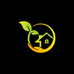 Creative safe home logo design vector