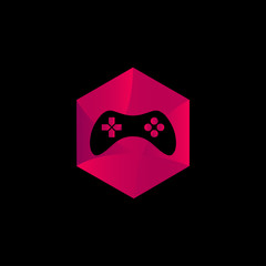 Fototapeta premium hexagon,game, gaming logo design