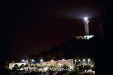 Obraz premium lightning in the city, cefalu, countryside, small town, village, sicily, italy, italien,summer, vacation
