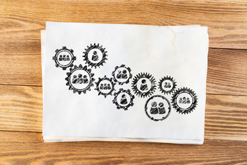 Business process management pencil hand drawn