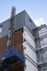 Close up of Mechanical Hoist on Construction Site 