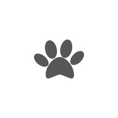 Dog paw illustration on white backgroound. icon .