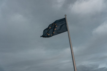 Europa Flagge im Wind
