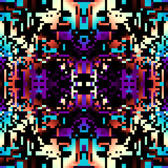 Abstract geometric pattern in low poly style. Pixel art style. Vector image.