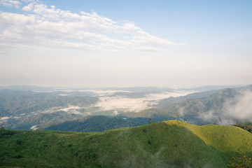 Fototapeta premium The bright sky and mountain on morning