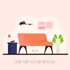 interior home illustration design. flat design illustration