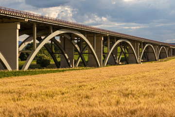 Fototapeta na wymiar motorway bridge, Spis region, motorway Zilina - Kosice, Slovakia