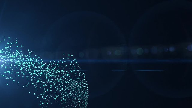 Liquid Flow Particle Effect with Dark Background