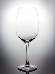 empty wine glass on white background