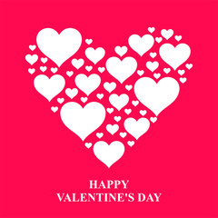 Valentines day card with heart of hearts