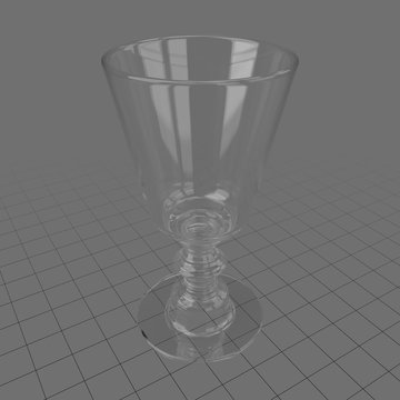 Empty glass goblet