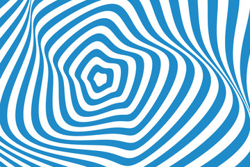 Vector abstract illustration of swirl, vortex pattern with smooth lines. Trendy background in op art style, optical illusion.