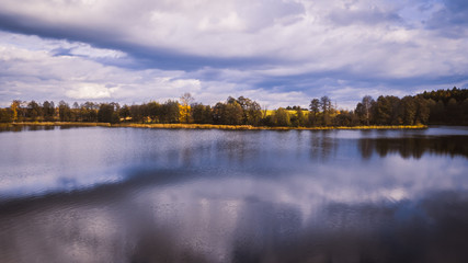 Mazury Masuria z lotu ptaka jesienią Polska 