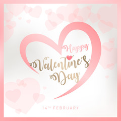 happy valentines day greeting card vector illustration