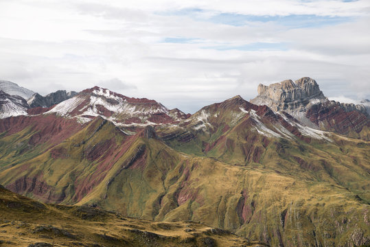 Acher Castle Peak in Oza Valley in Spanish Pyrenees.
