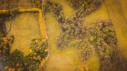 Mazury Masuria z lotu ptaka jesienią Polska 