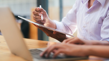 Business team brainstorming their upcoming project.