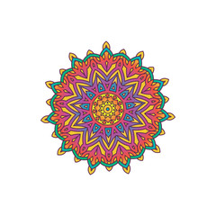 Colorful abstract artistic traditional mandala design vector illustration for design element. Beautiful premium gradient mandala design for print design templates.