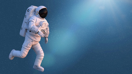 astronaut on a mission in outer space  © dottedyeti