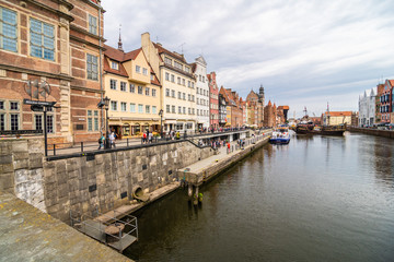 Fototapeta na wymiar Gdansk, Poland - Juny, 2019: Streets of historical center of Gdansk city, Poland