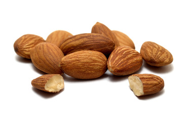 Almonds isolated on a white background