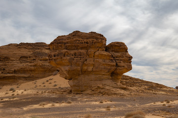 Fototapeta na wymiar Mada'in Saleh (Al-Ḥijr & Hegra) archaeological site near Al Ula, Saudi Arabia