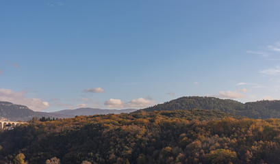Autumnal landscape of Molise seen from Isernia, capital of the homonymous province of Molise, a...