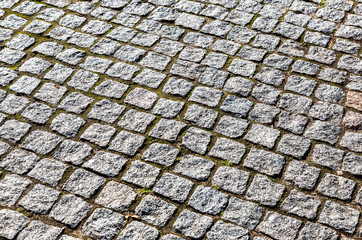 Abstract background of cobblestones making from stone blocks