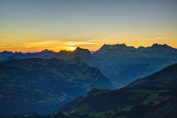 Mount RIGI sunnset over lake Luzern