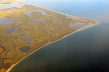 view from the height of the wild coast of the Bering Sea