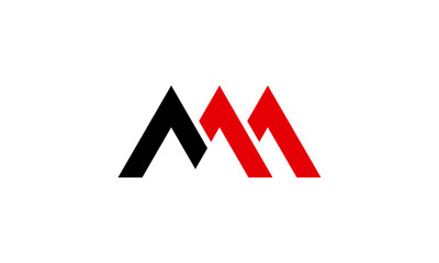 initial letter M and 11 with mountain shape logo design concept