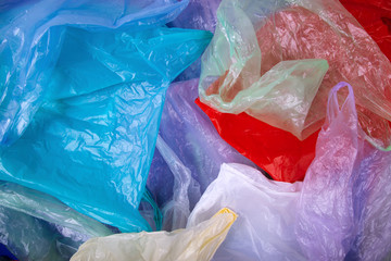 A lot of colorful plastic bags