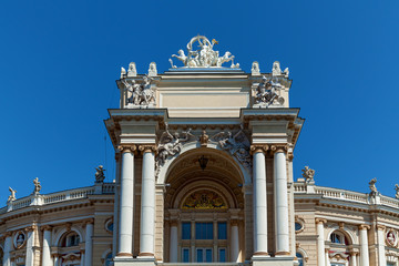 Fototapeta na wymiar A beautiful view of the Odessa Opera and Ballet Theatre